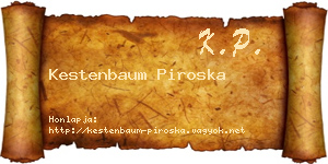 Kestenbaum Piroska névjegykártya